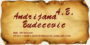 Andrijana Budečević vizit kartica